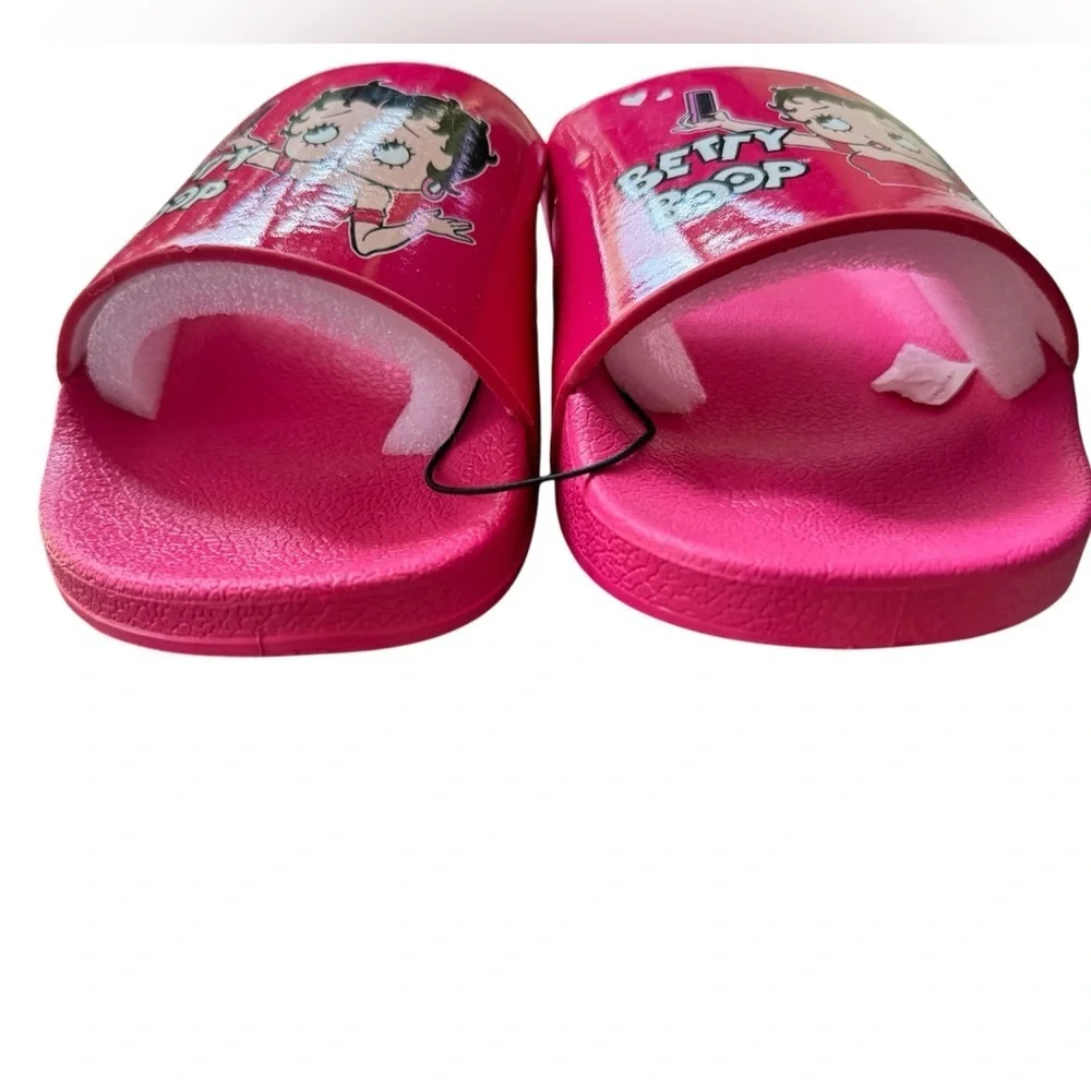 Betty Boop Pink Slide Sandals – Cartoon Graphic – Size 10